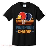 Ping Pong Champ Table Tennis Player Athlete Coach Champion Kids T-Shirt thumb 0