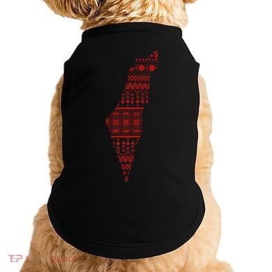 Palestine Palestinian Cross Stitch Map Doggie Tank