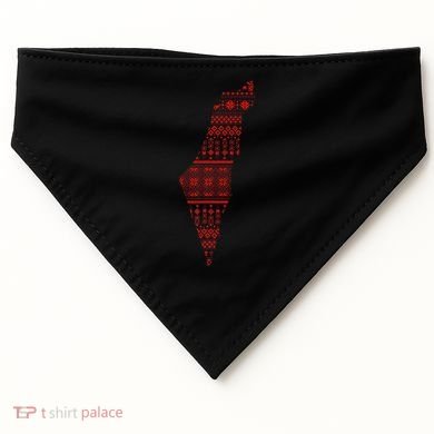 Palestine Palestinian Cross Stitch Map USA-Made Doggie Bandana