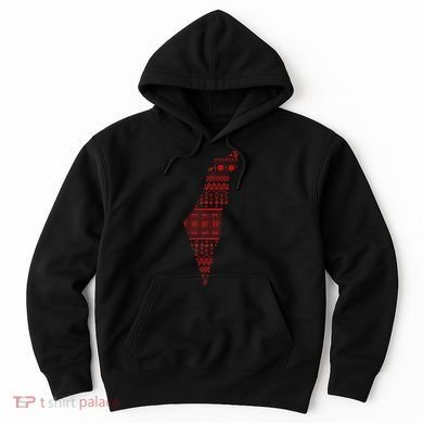 Palestine Palestinian Cross Stitch Map Hoodie