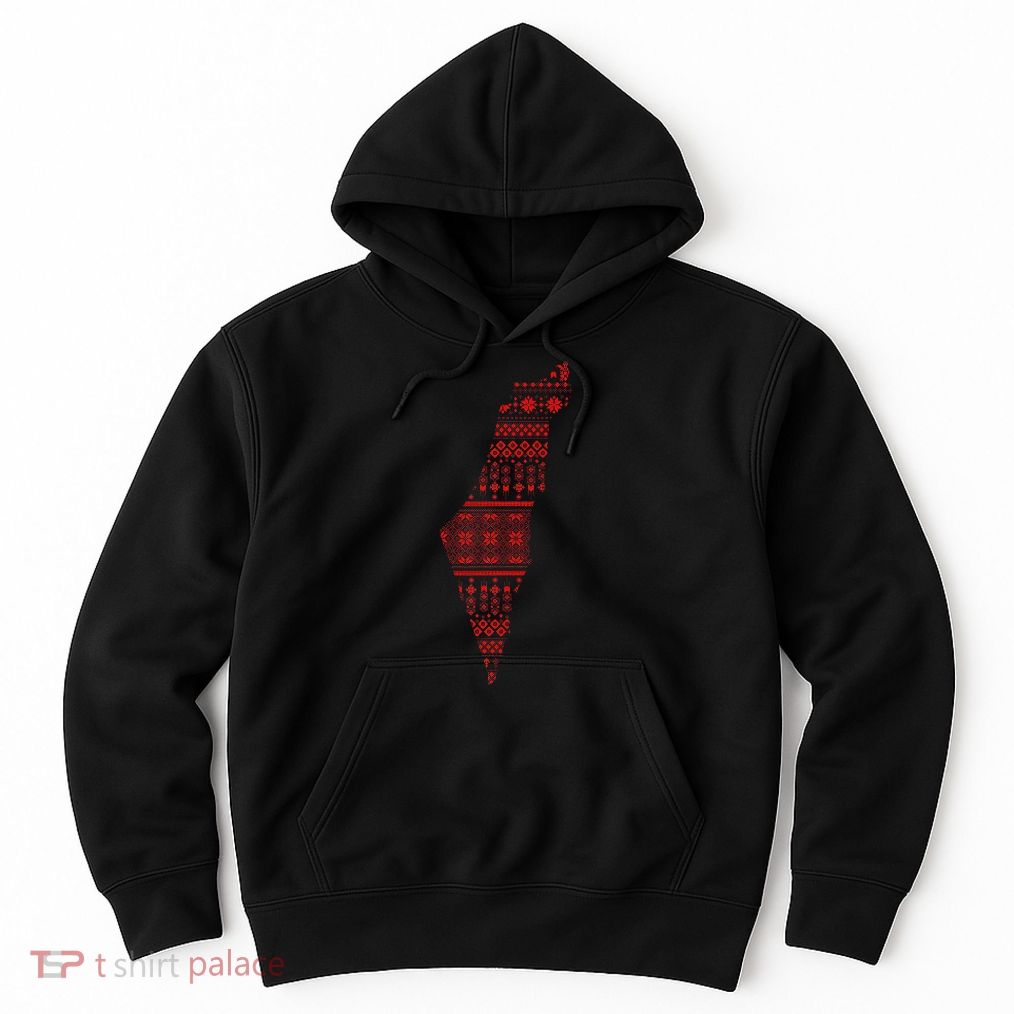 Palestine Palestinian Cross Stitch Map Hoodie
