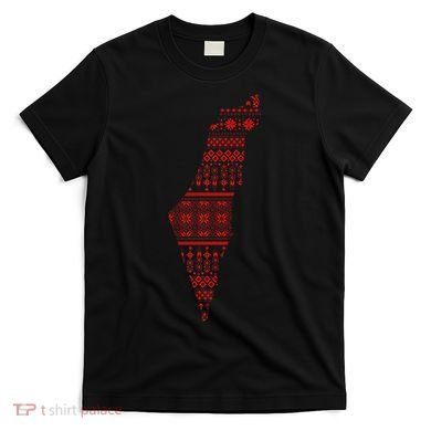 Palestine Palestinian Cross Stitch Map T-Shirt