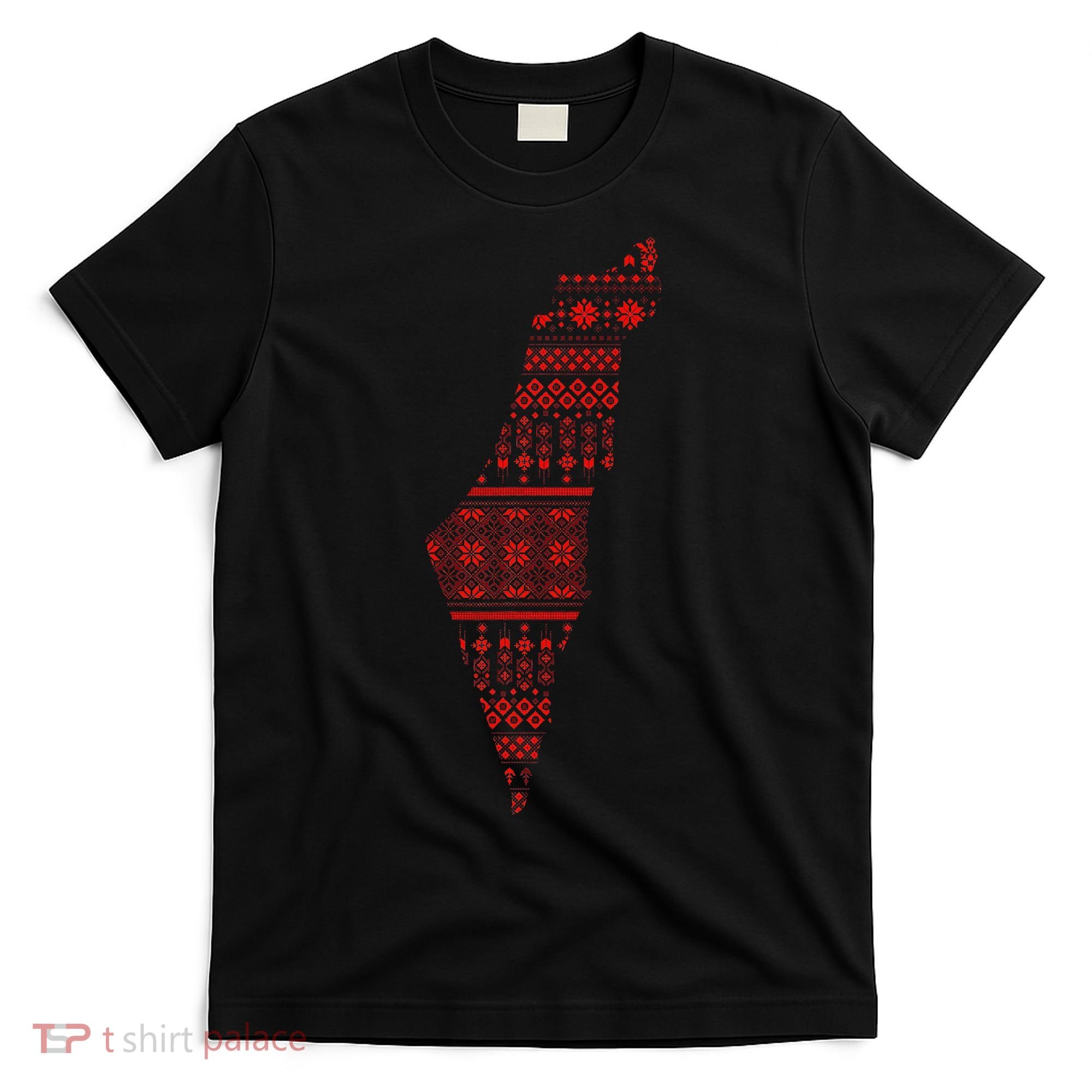 Palestine Palestinian Cross Stitch Map T-Shirt