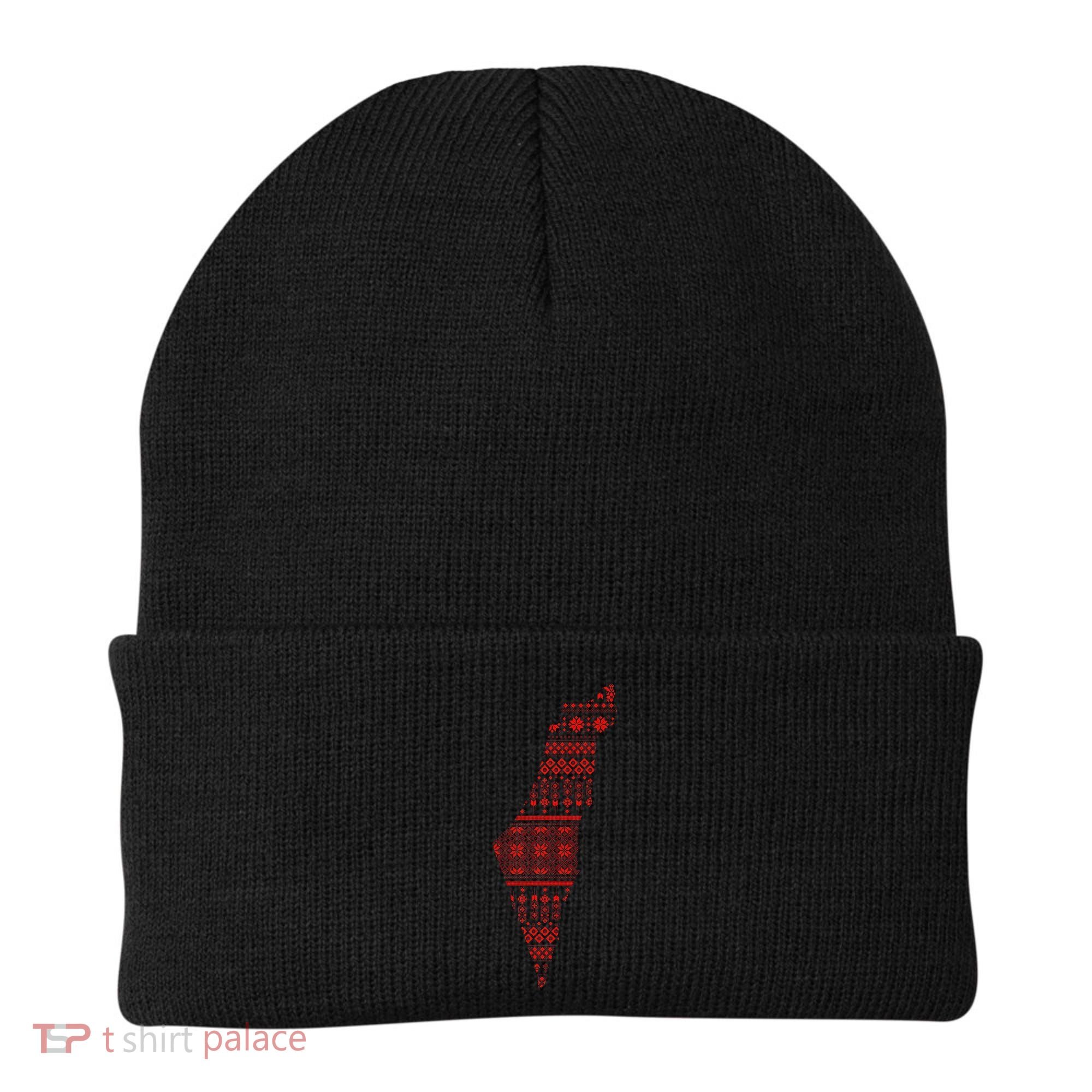 Palestine Palestinian Cross Stitch Map Beanie