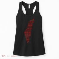 Palestine Palestinian Cross Stitch Map Women's Tank Top thumb 0