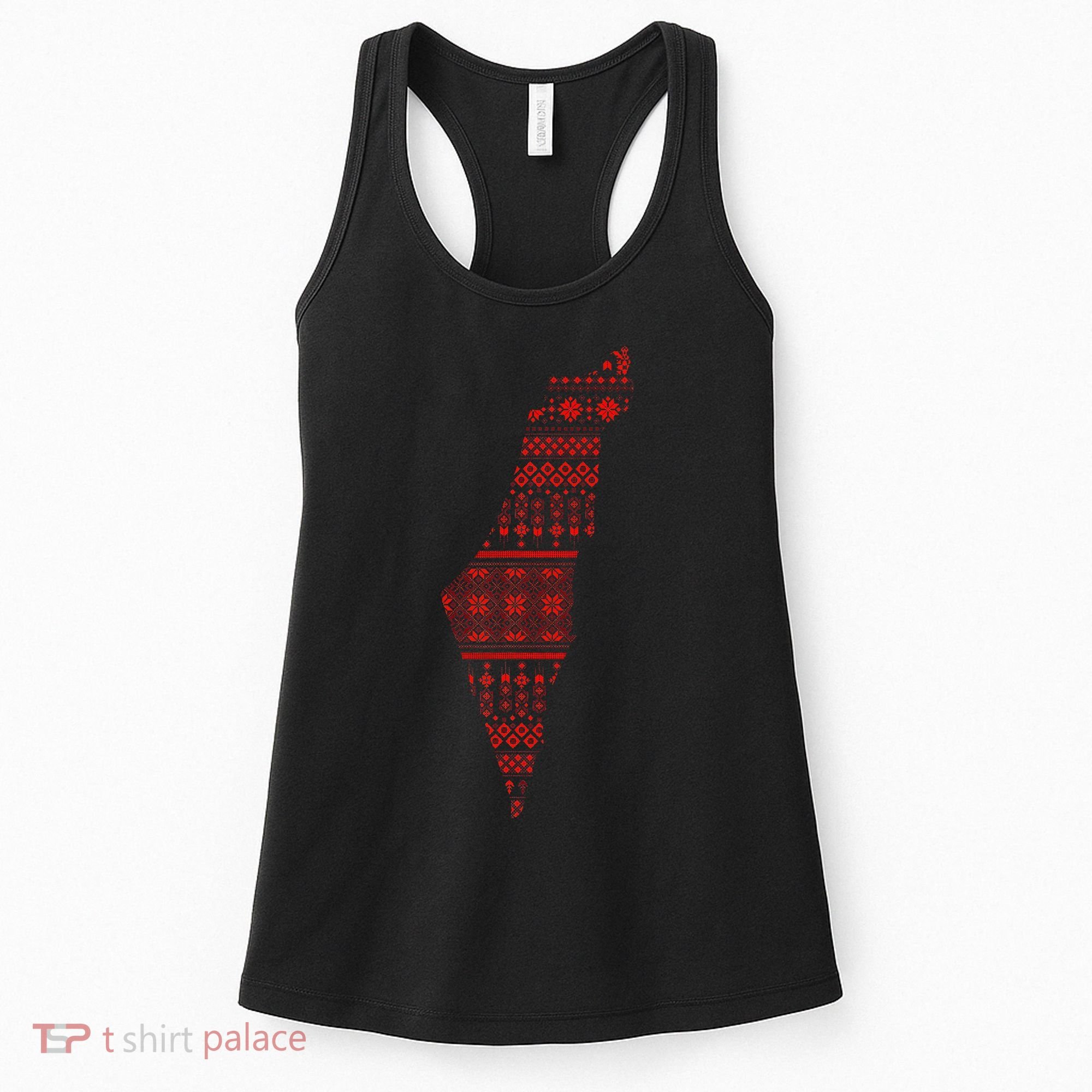 Palestine Palestinian Cross Stitch Map Women's Tank Top