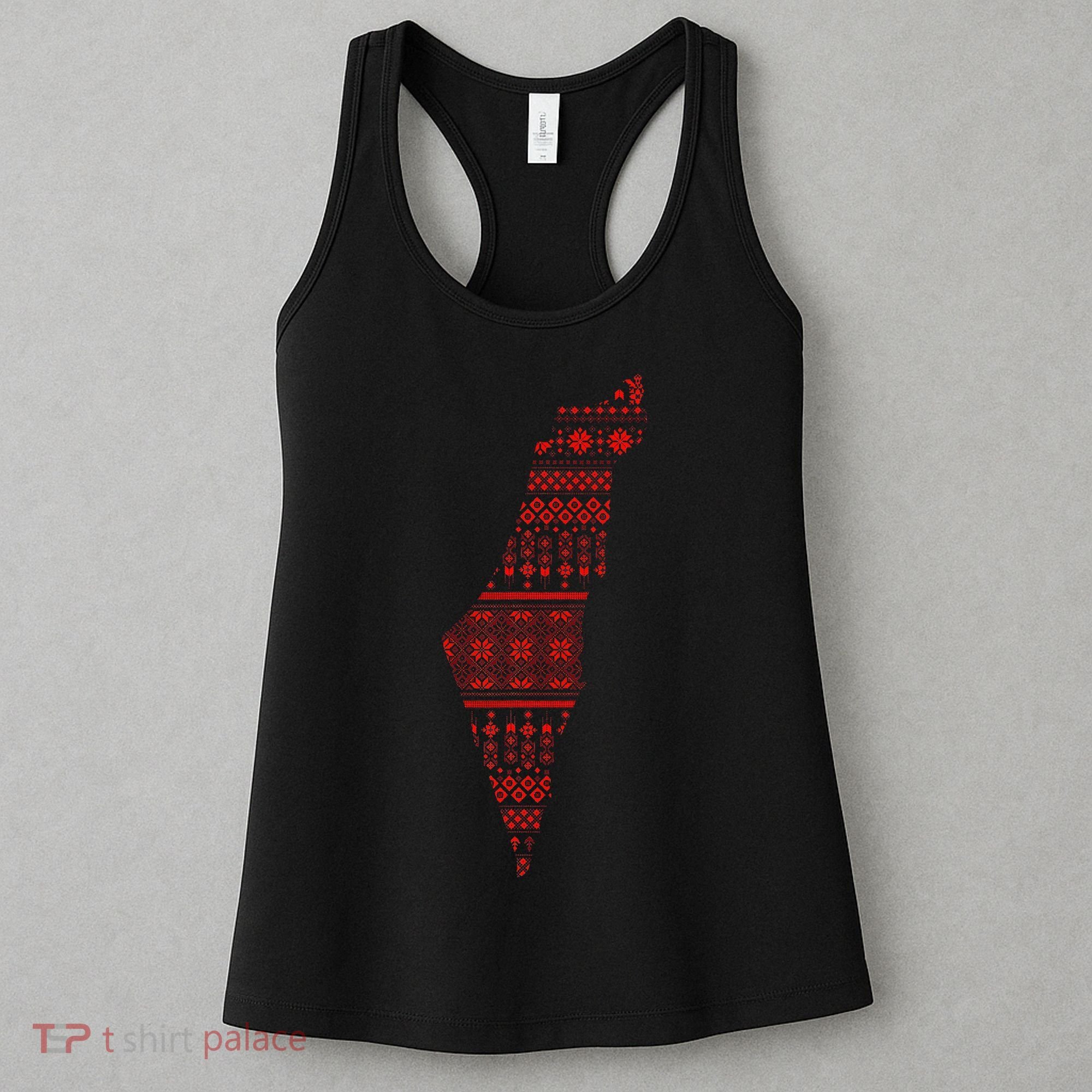 Palestine Palestinian Cross Stitch Map Women's Tank Top