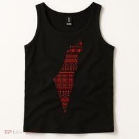 Palestine Palestinian Cross Stitch Map Tank Top thumb 2