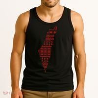 Palestine Palestinian Cross Stitch Map Tank Top thumb 3
