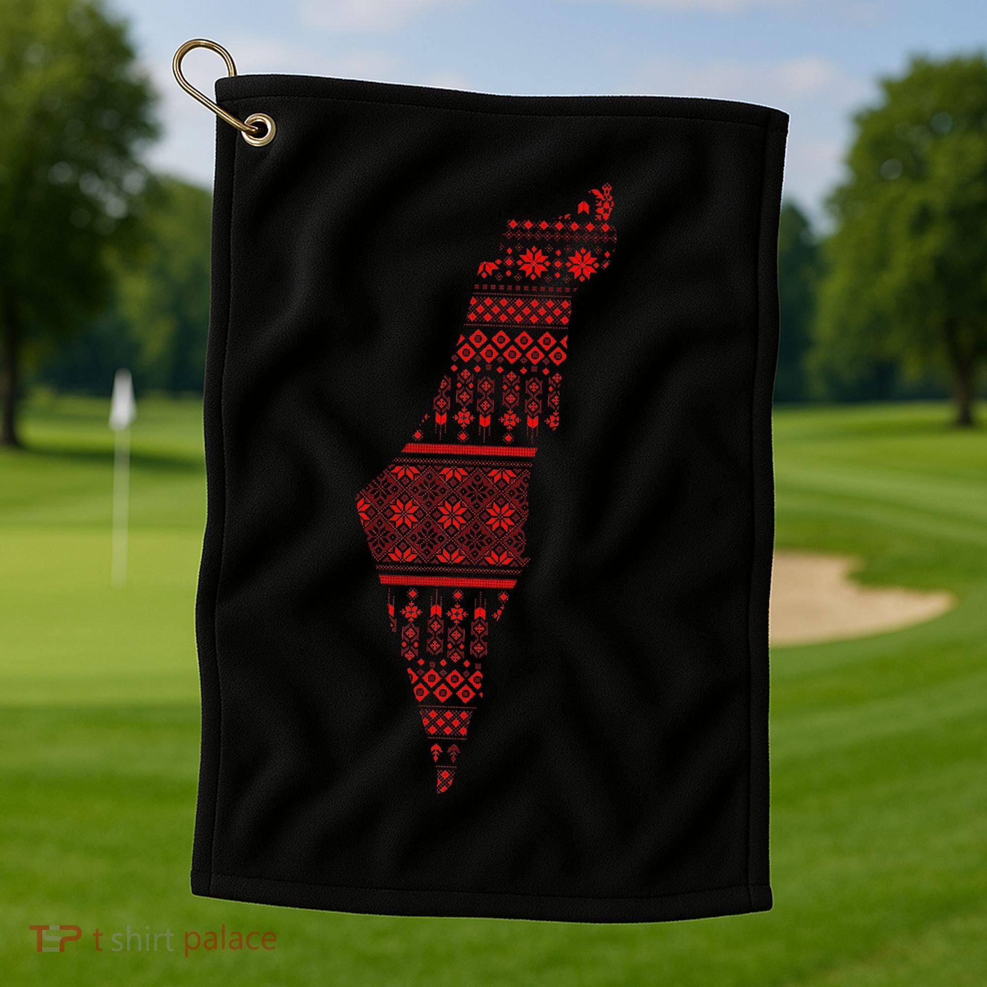 Palestine Palestinian Cross Stitch Map Golf Towel