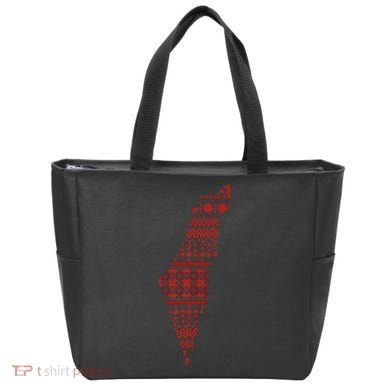 Palestine Palestinian Cross Stitch Map Tote Bag