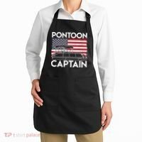 Patriotic Pontoon Captain Us American Flag Funny Boat Owner Apron thumb 2