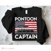 Patriotic Pontoon Captain Us American Flag Funny Boat Owner Sweatshirt thumb 2