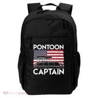 Patriotic Pontoon Captain Us American Flag Funny Boat Owner Backpack thumb 0