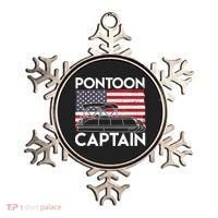 Patriotic Pontoon Captain Us American Flag Funny Boat Owner Ornament thumb 0