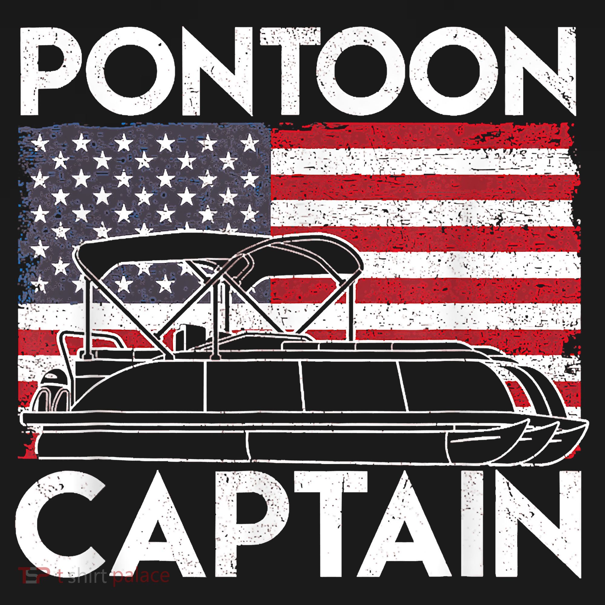 Patriotic Pontoon Captain Us American Flag Funny Boat Owner Women's Tank Top