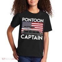 Patriotic Pontoon Captain Us American Flag Funny Boat Owner Kids T-Shirt thumb 2