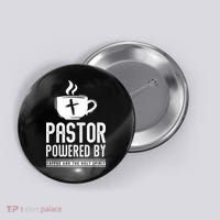 Pastor Powered Coffee And The Holy Spirit Funny Pastor Button thumb 0