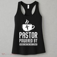 Pastor Powered Coffee And The Holy Spirit Funny Pastor Women's Tank Top thumb 3