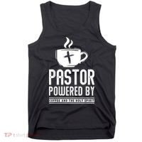 Pastor Powered Coffee And The Holy Spirit Funny Pastor Tank Top thumb 0