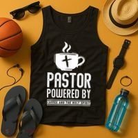 Pastor Powered Coffee And The Holy Spirit Funny Pastor Tank Top thumb 4