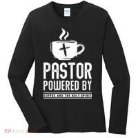 Pastor Powered Coffee And The Holy Spirit Funny Pastor Women's Long Sleeve Shirt thumb 0