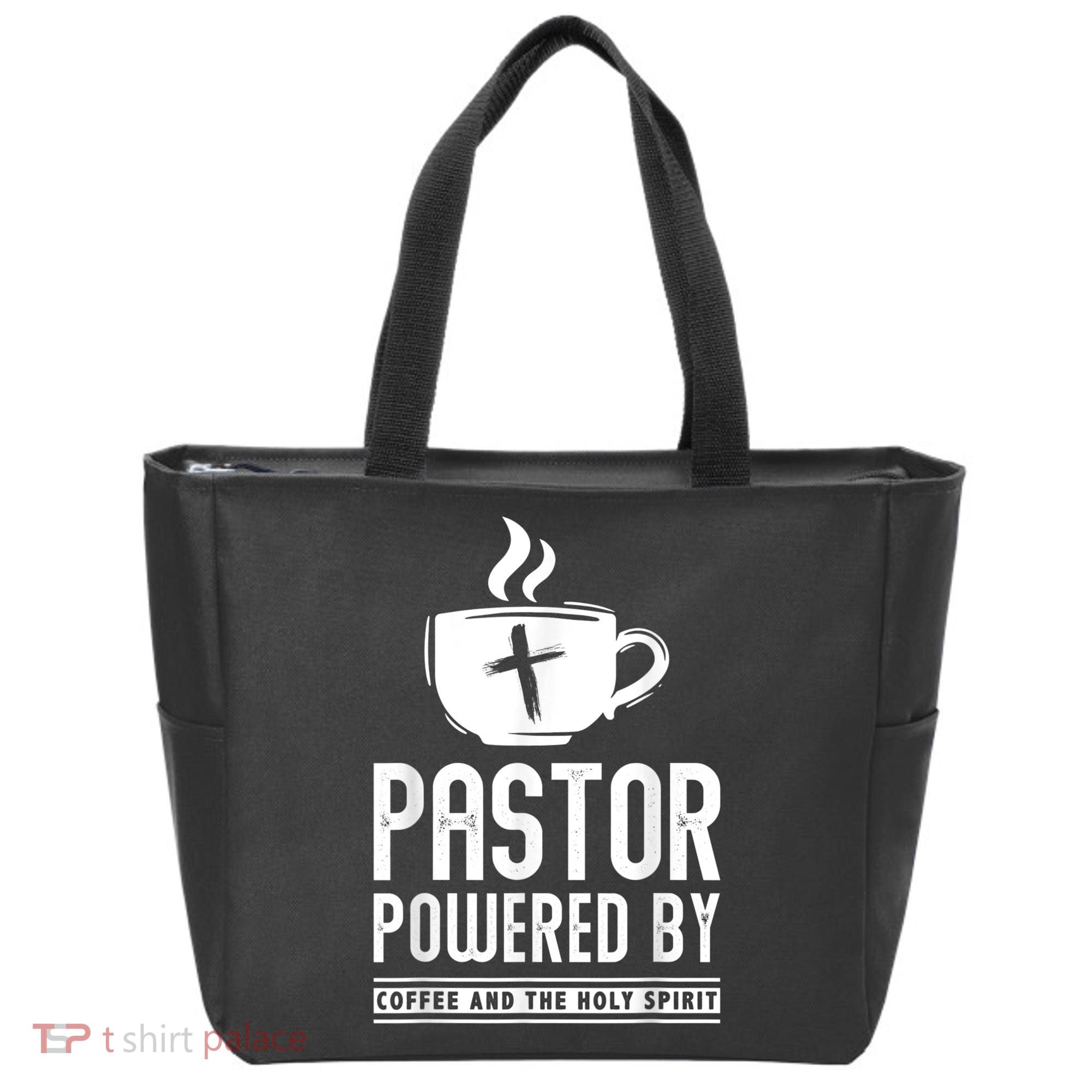 Pastor Powered Coffee And The Holy Spirit Funny Pastor Tote Bag