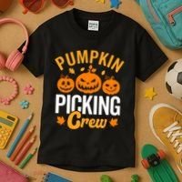 Pumpkin Picking Crew Kids T-Shirt thumb 3