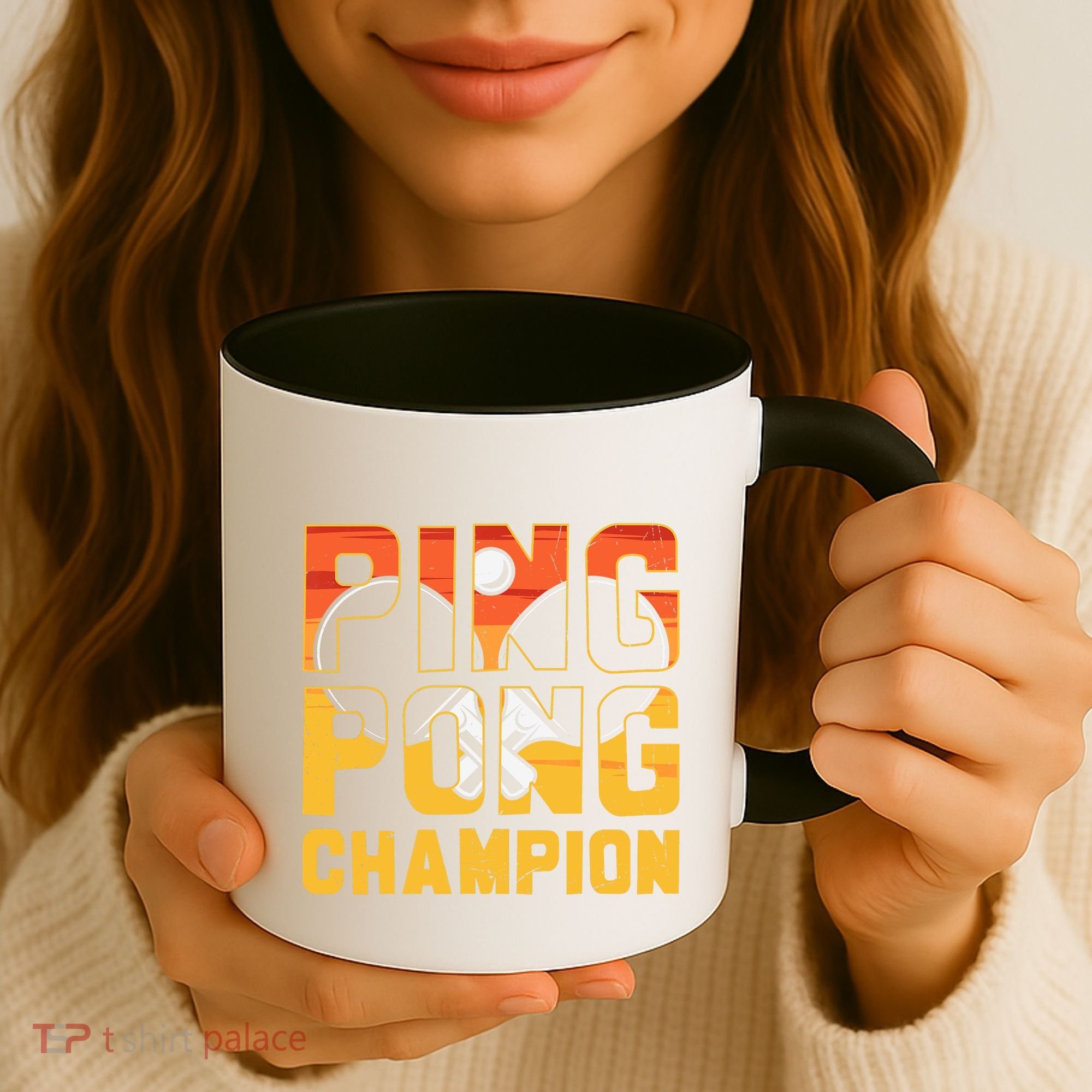 Ping Pong Champion Funny Table Tennis Player Retro Coffee Mug