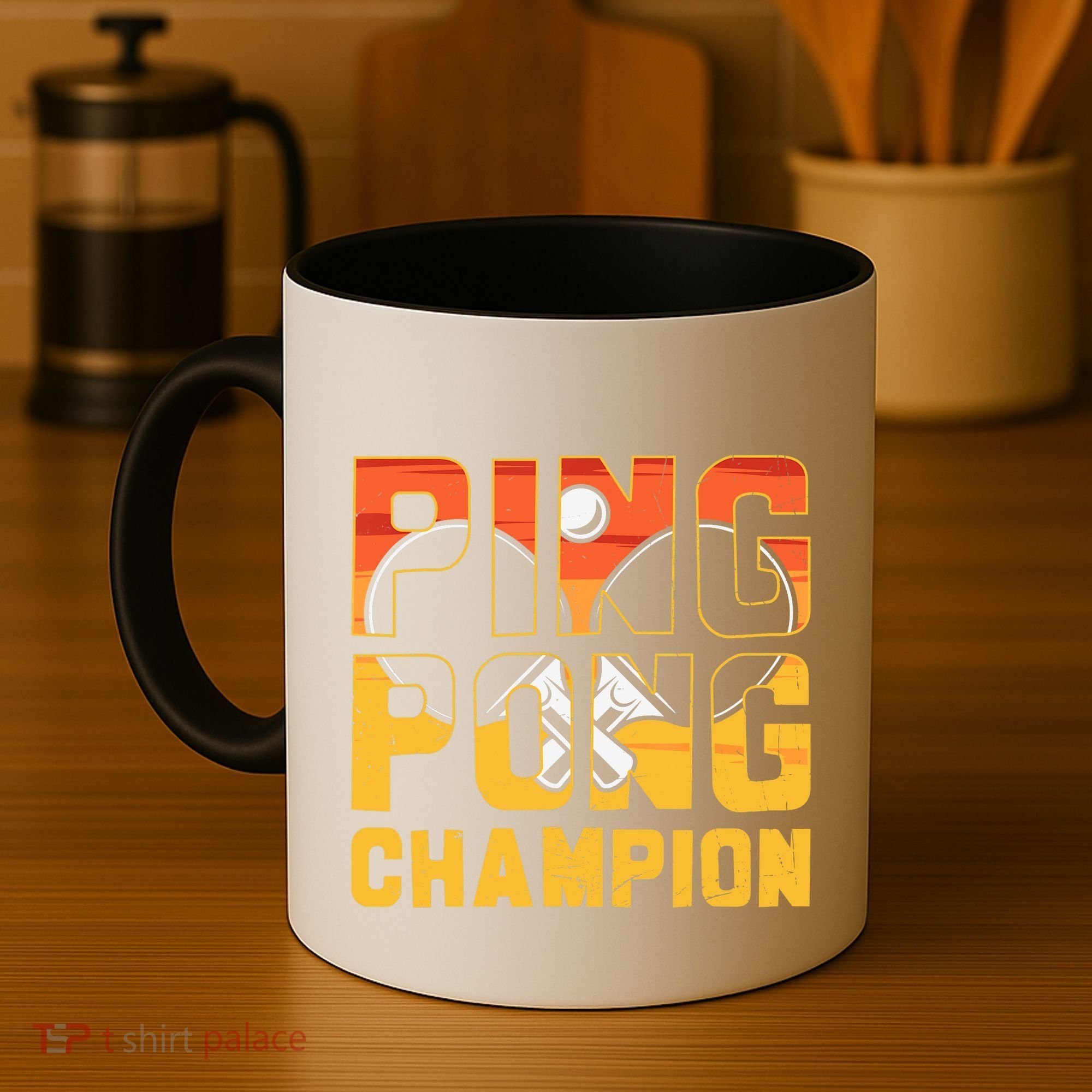 Ping Pong Champion Funny Table Tennis Player Retro Coffee Mug