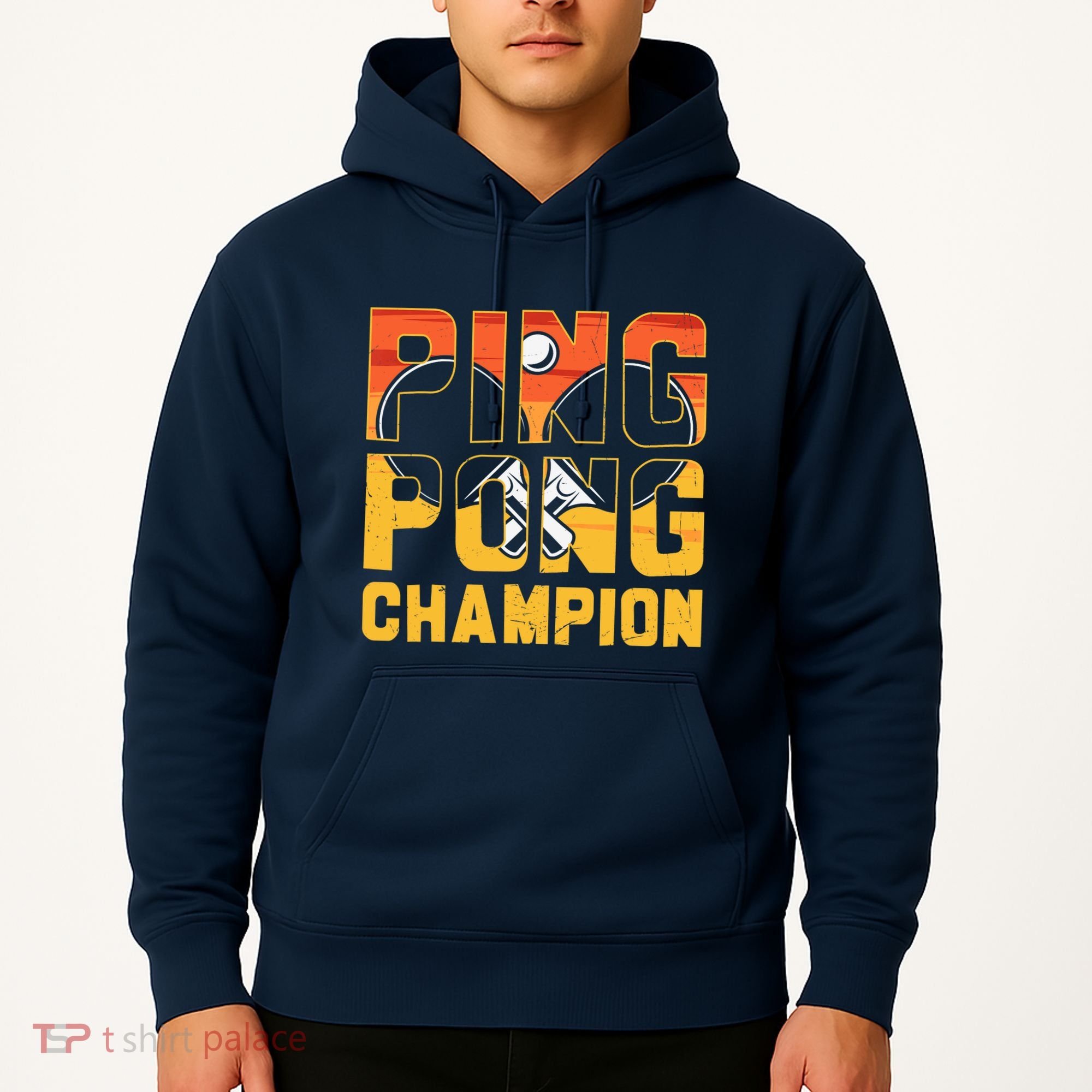 Ping Pong Champion Funny Table Tennis Player Retro Hoodie