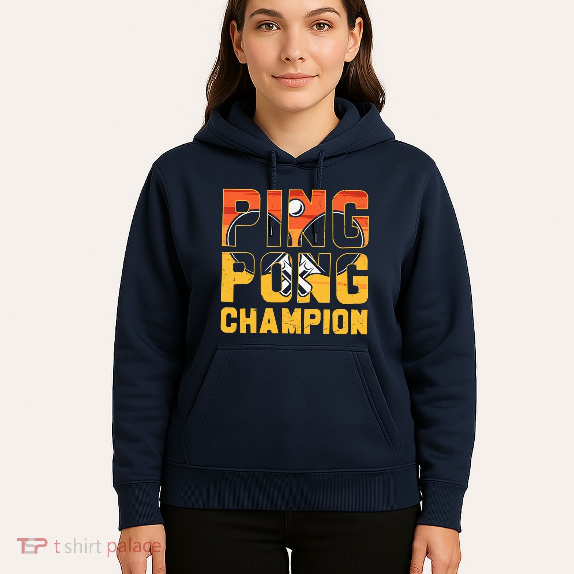 Ping Pong Champion Funny Table Tennis Player Retro Hoodie