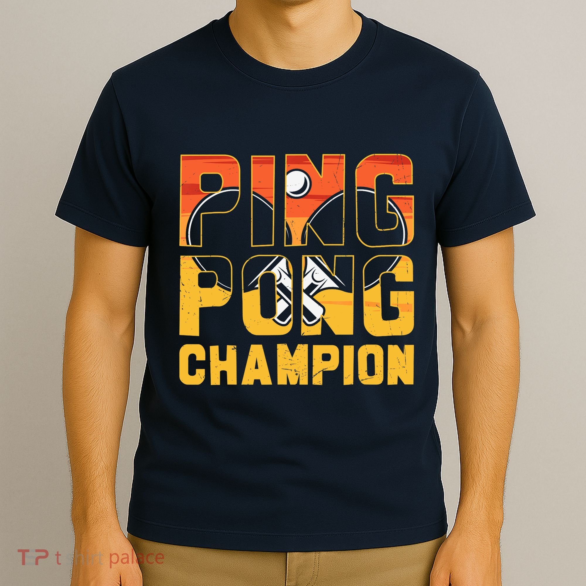 Ping Pong Champion Funny Table Tennis Player Retro T-Shirt