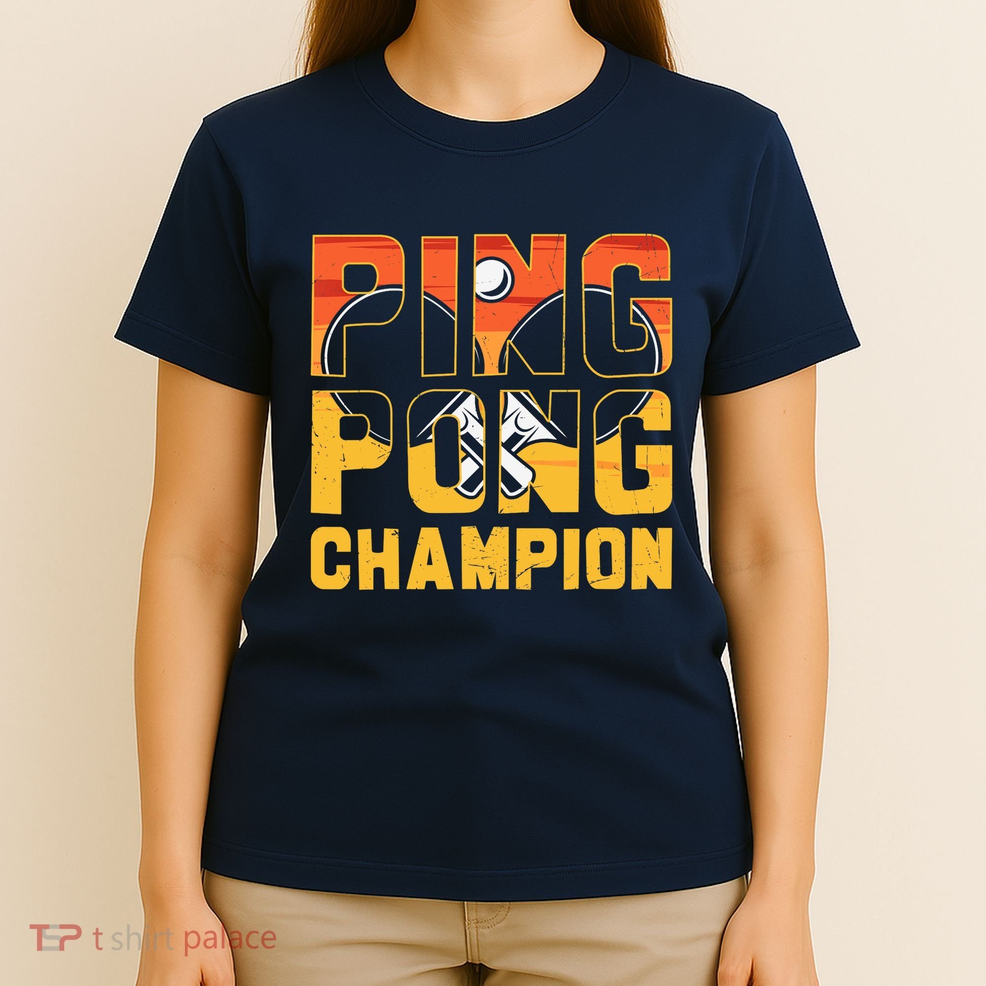 Ping Pong Champion Funny Table Tennis Player Retro T-Shirt