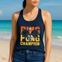 Ping Pong Champion Funny Table Tennis Player Retro Women's Tank Top thumb 2