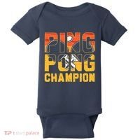 Ping Pong Champion Funny Table Tennis Player Retro Baby Bodysuit thumb 0