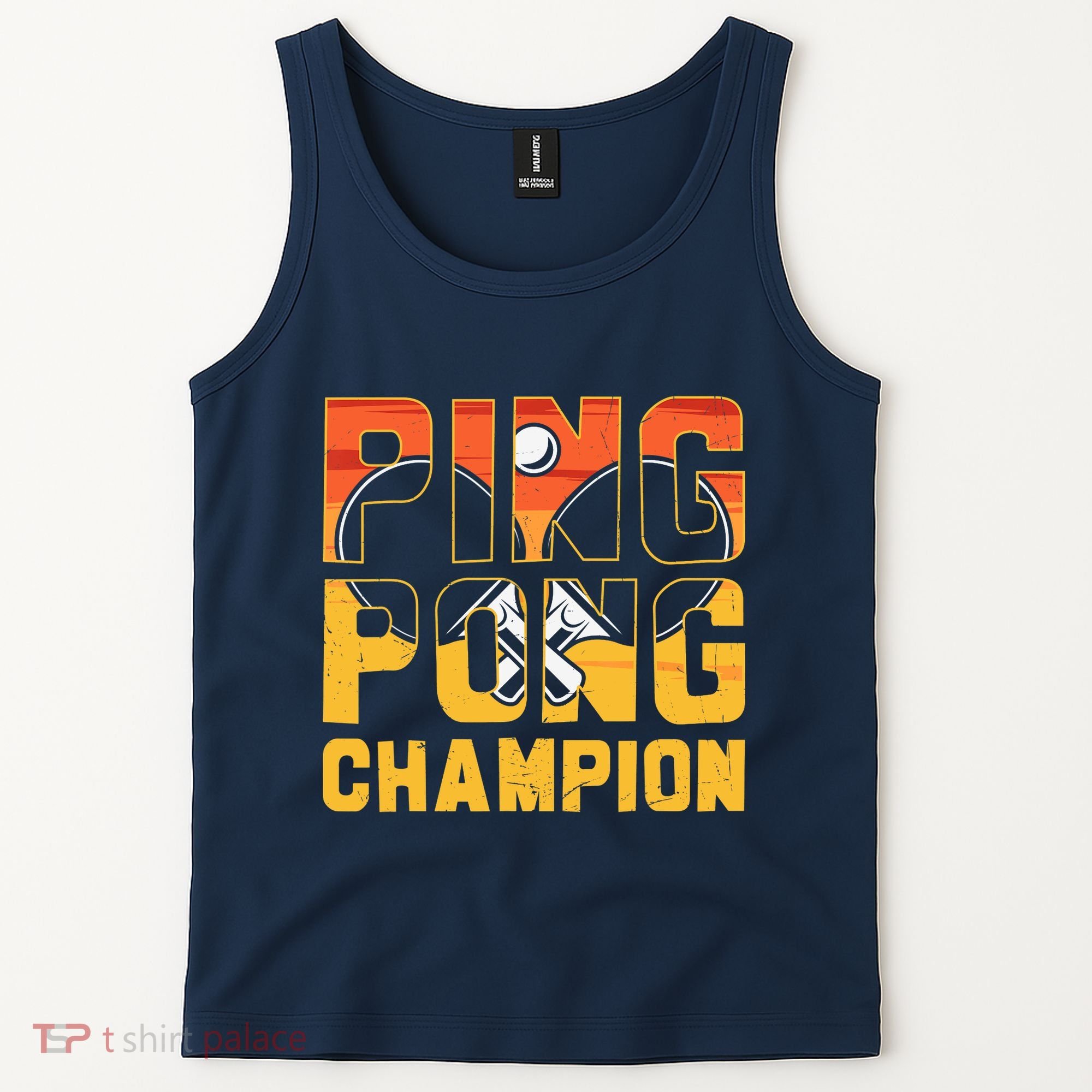 Ping Pong Champion Funny Table Tennis Player Retro Tank Top