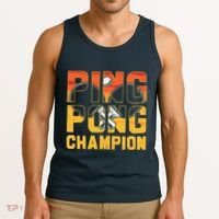 Ping Pong Champion Funny Table Tennis Player Retro Tank Top thumb 3