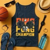 Ping Pong Champion Funny Table Tennis Player Retro Tank Top thumb 4