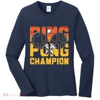 Ping Pong Champion Funny Table Tennis Player Retro Women's Long Sleeve Shirt thumb 0