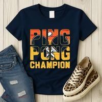 Ping Pong Champion Funny Table Tennis Player Retro Women's T-Shirt thumb 3