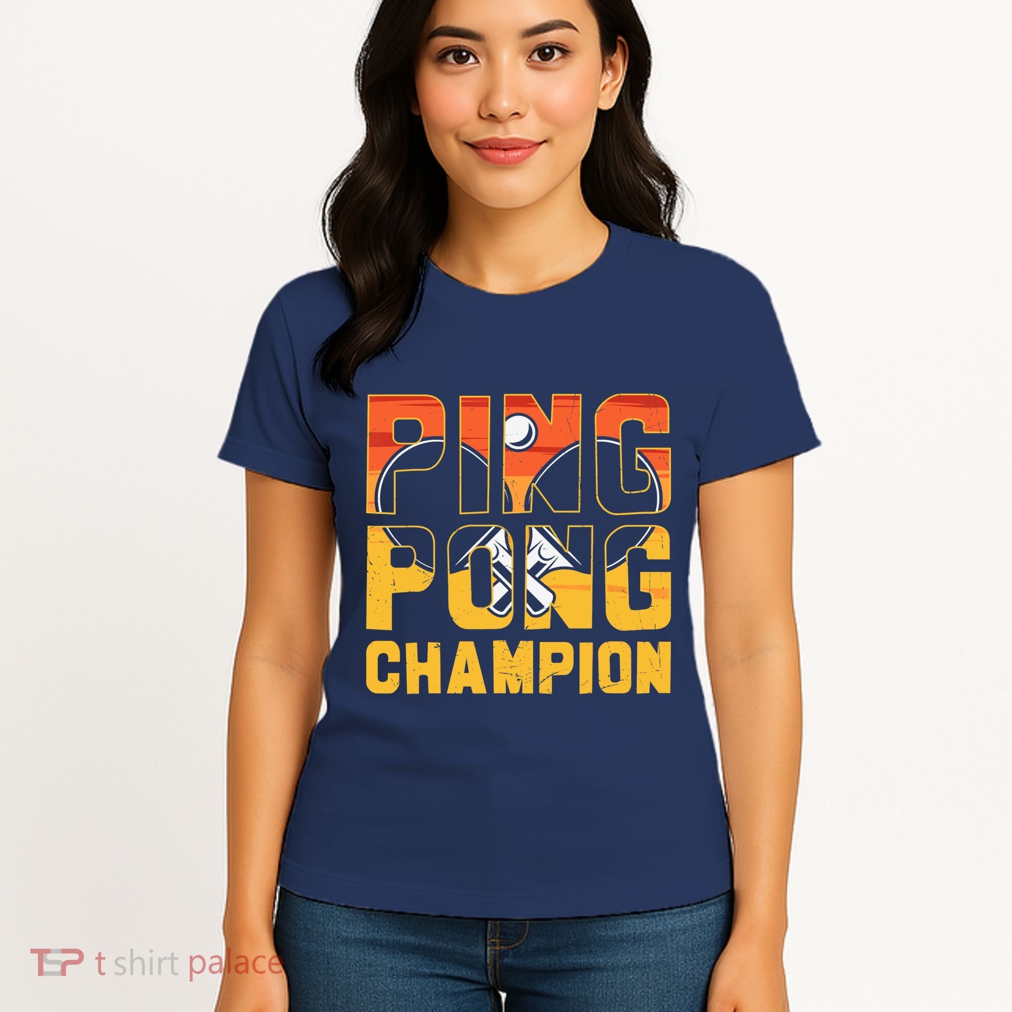 Ping Pong Champion Funny Table Tennis Player Retro Women's T-Shirt