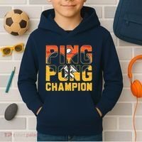 Ping Pong Champion Funny Table Tennis Player Retro Kids Hoodie thumb 2