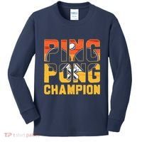 Ping Pong Champion Funny Table Tennis Player Retro Kids Long Sleeve Shirt thumb 0