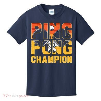 Ping Pong Champion Funny Table Tennis Player Retro Kids T-Shirt