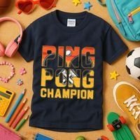 Ping Pong Champion Funny Table Tennis Player Retro Kids T-Shirt thumb 3