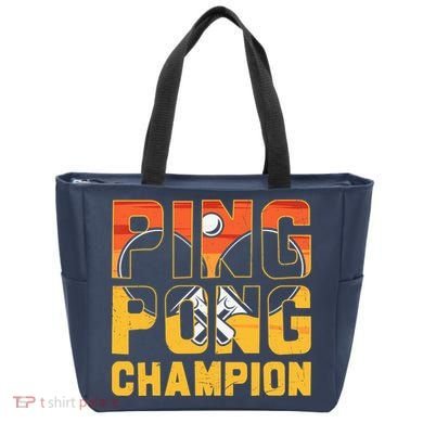 Ping Pong Champion Funny Table Tennis Player Retro Tote Bag