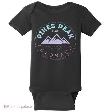 Pikes Peak Colorado Rocky Mountain Retro Baby Bodysuit