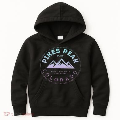 Pikes Peak Colorado Rocky Mountain Retro Kids Hoodie