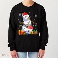 Ping Pong Christmas Snowman Wearing Santa Hat Pajamas Women's Sweatshirt thumb 0